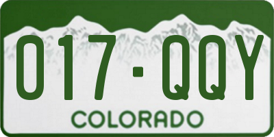CO license plate 017QQY