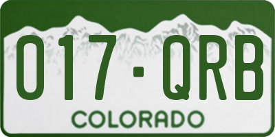 CO license plate 017QRB