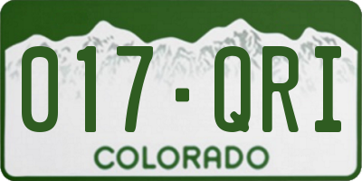 CO license plate 017QRI