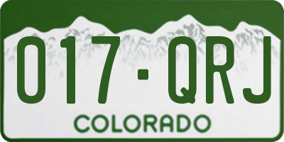 CO license plate 017QRJ