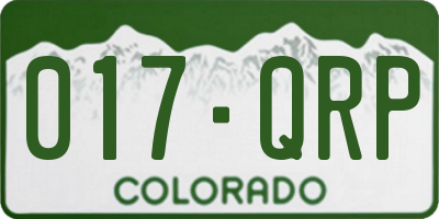 CO license plate 017QRP