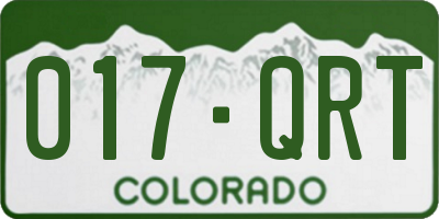 CO license plate 017QRT