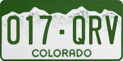 CO license plate 017QRV
