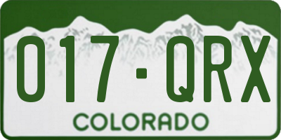 CO license plate 017QRX