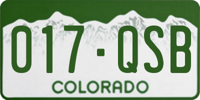 CO license plate 017QSB