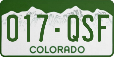 CO license plate 017QSF