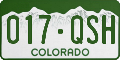 CO license plate 017QSH