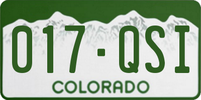 CO license plate 017QSI