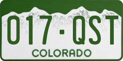 CO license plate 017QST