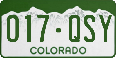 CO license plate 017QSY