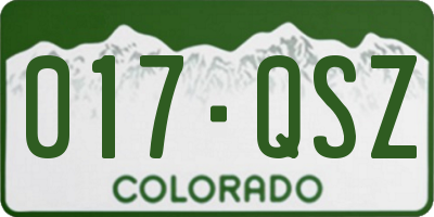 CO license plate 017QSZ