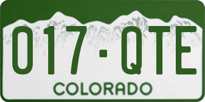 CO license plate 017QTE