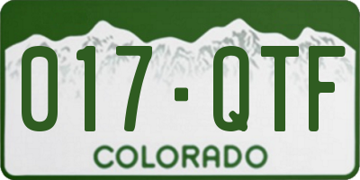 CO license plate 017QTF