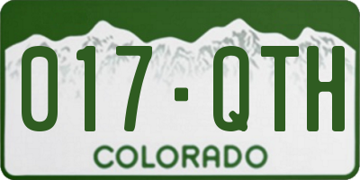 CO license plate 017QTH