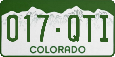 CO license plate 017QTI