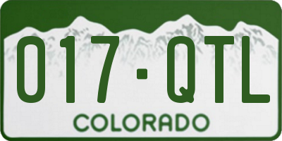 CO license plate 017QTL