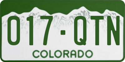 CO license plate 017QTN