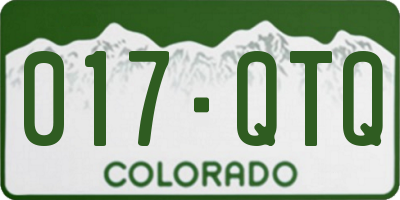CO license plate 017QTQ