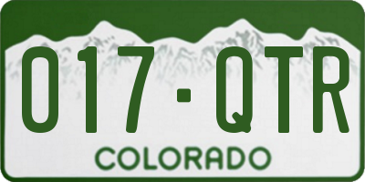 CO license plate 017QTR
