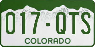 CO license plate 017QTS
