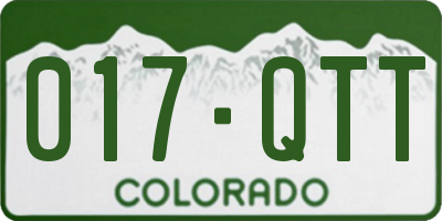 CO license plate 017QTT
