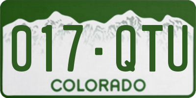 CO license plate 017QTU