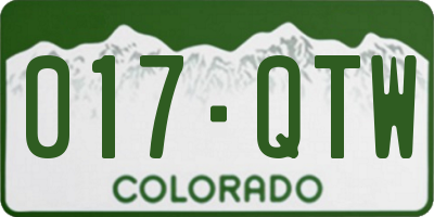 CO license plate 017QTW