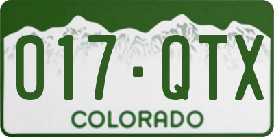 CO license plate 017QTX