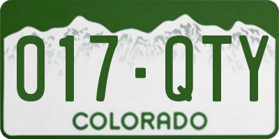 CO license plate 017QTY