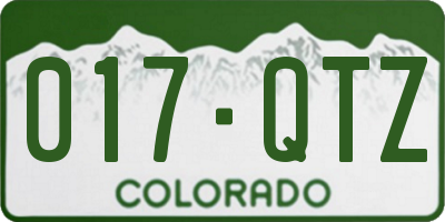CO license plate 017QTZ