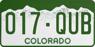 CO license plate 017QUB