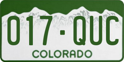CO license plate 017QUC