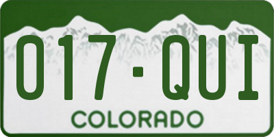 CO license plate 017QUI