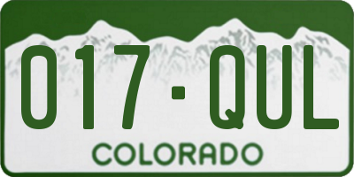CO license plate 017QUL