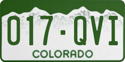CO license plate 017QVI