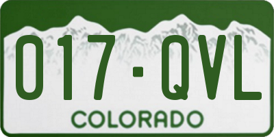 CO license plate 017QVL
