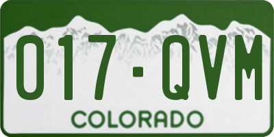 CO license plate 017QVM