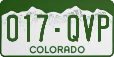 CO license plate 017QVP