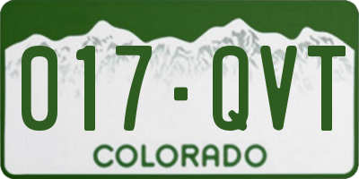 CO license plate 017QVT