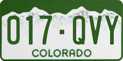 CO license plate 017QVY