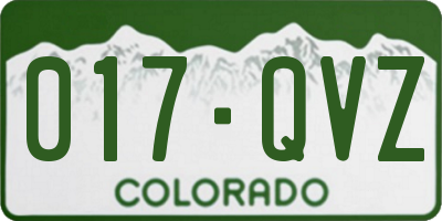 CO license plate 017QVZ