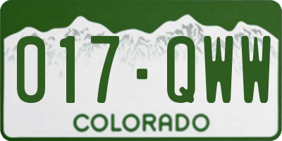CO license plate 017QWW