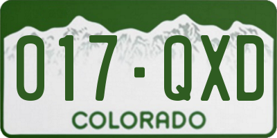 CO license plate 017QXD
