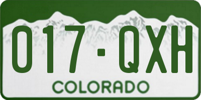 CO license plate 017QXH