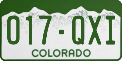 CO license plate 017QXI