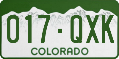 CO license plate 017QXK