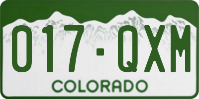 CO license plate 017QXM