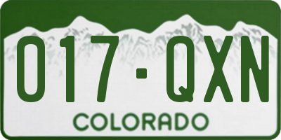 CO license plate 017QXN