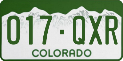 CO license plate 017QXR
