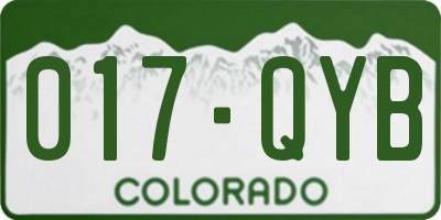 CO license plate 017QYB